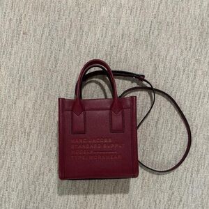 Marc Jacobs Red Tote with Structured Design and Adjustable Strap